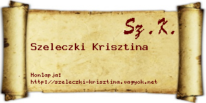 Szeleczki Krisztina névjegykártya