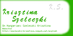 krisztina szeleczki business card